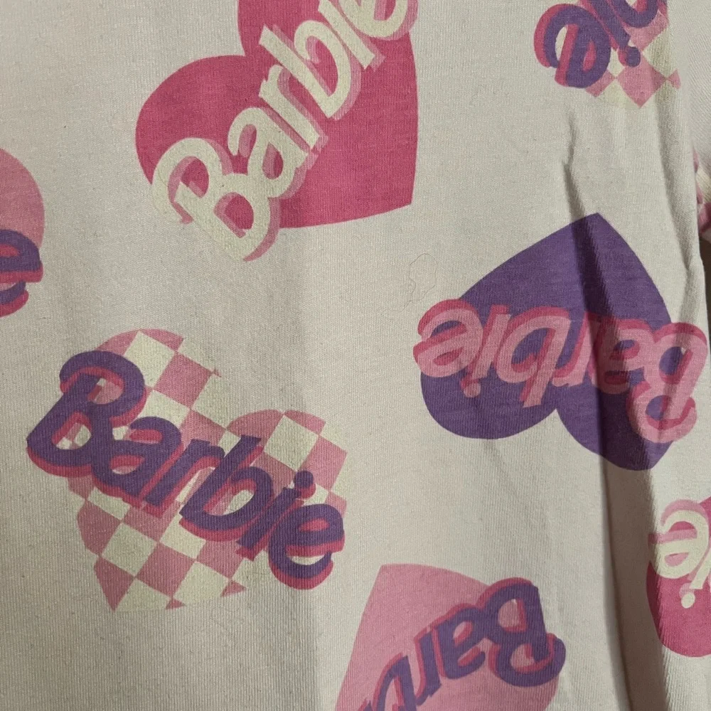 BARBIE Classic Long Sleeve Drop Waist Logo Play Dress Pink Purple Girls Size 4T‎
